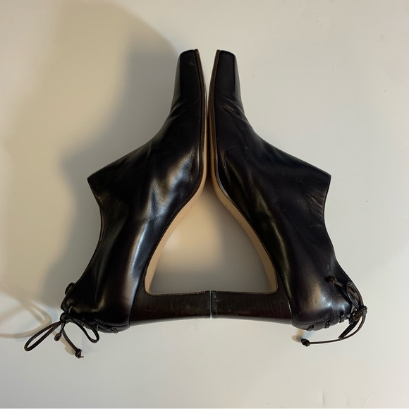 Bottega Veneta Brown Leather Heel Lace Ankle Shoes Boots Size 10 - Picture 4 of 15